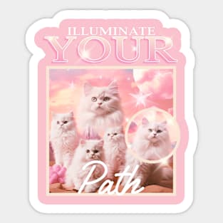 Illuminate your path funny cats Sticker